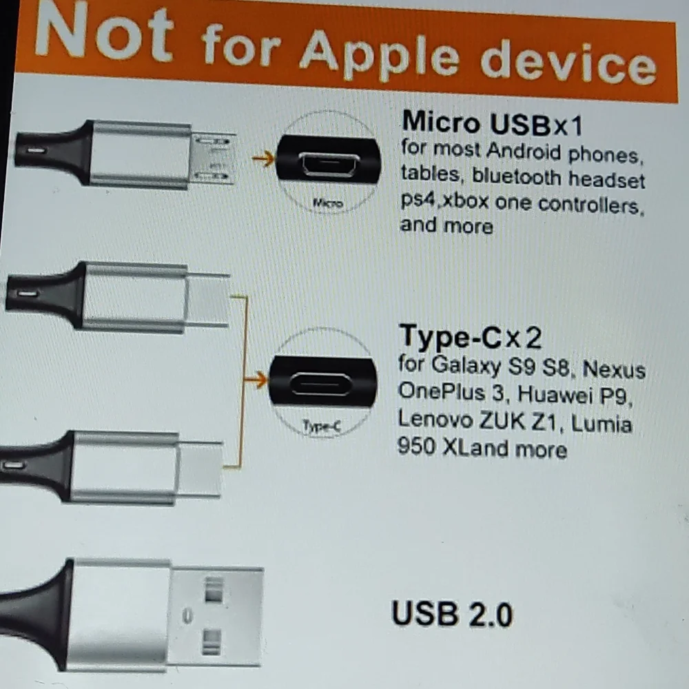 Multi-charging cable 6ft 2pack
